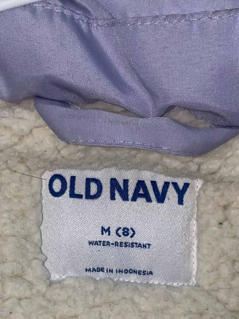 Old Navy Lavender Puff Coat with Faux Fur Hood